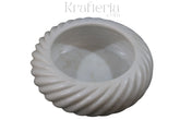 Marble Wave-Edge Urli Bowl – Traditional Floating Flower Bowl